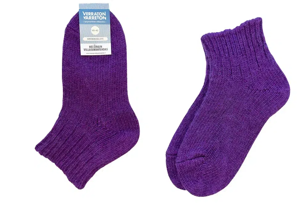 Short wool socks violet new product photo